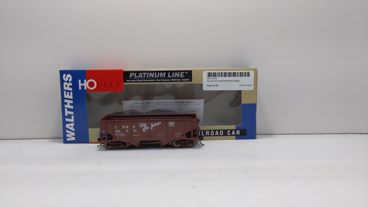 Walthers 932-42302 HO Scale CB&Q Hopper Car #194872