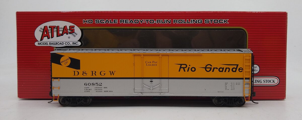 Atlas 20002968 HO Denver & Rio Grande Western 50' Plug-Door Boxcar #60852