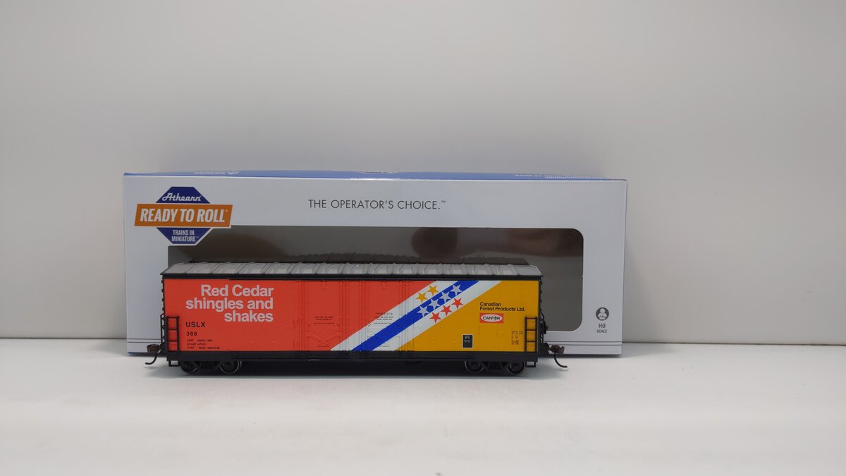 Athearn 67719 HO USLX CanFor 50' Evans Double Door Plug Boxcar #388