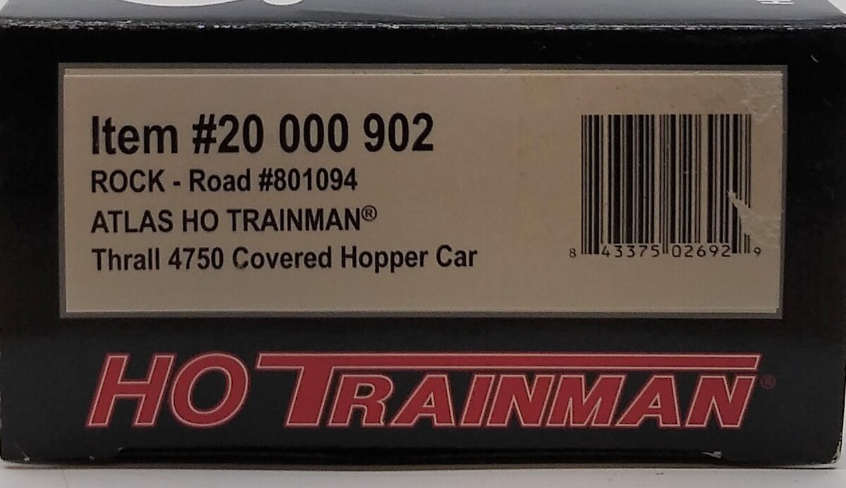 Atlas 20000902 HO ROCK Trainman Thrall 4750 Covered Hopper #801094