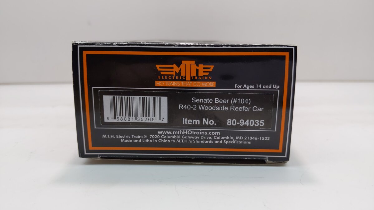 MTH 80-94035 Senate Beer HO Scale R40-2 Woodside Reefer Car