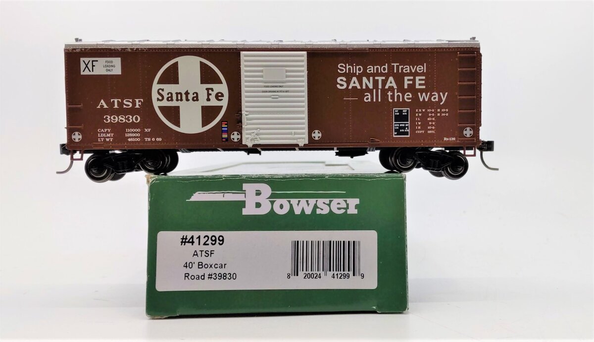 Bowser 41299 HO Atchison, Topeka and Santa Fe 40' Steel Side Box Car #39830