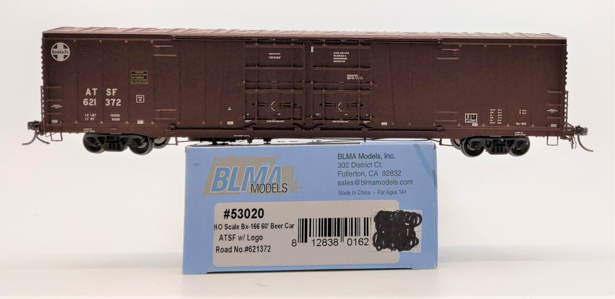 BLMA Models 53020 HO Atchison, Topeka and Santa Fe 60' DD Boxcar #621372