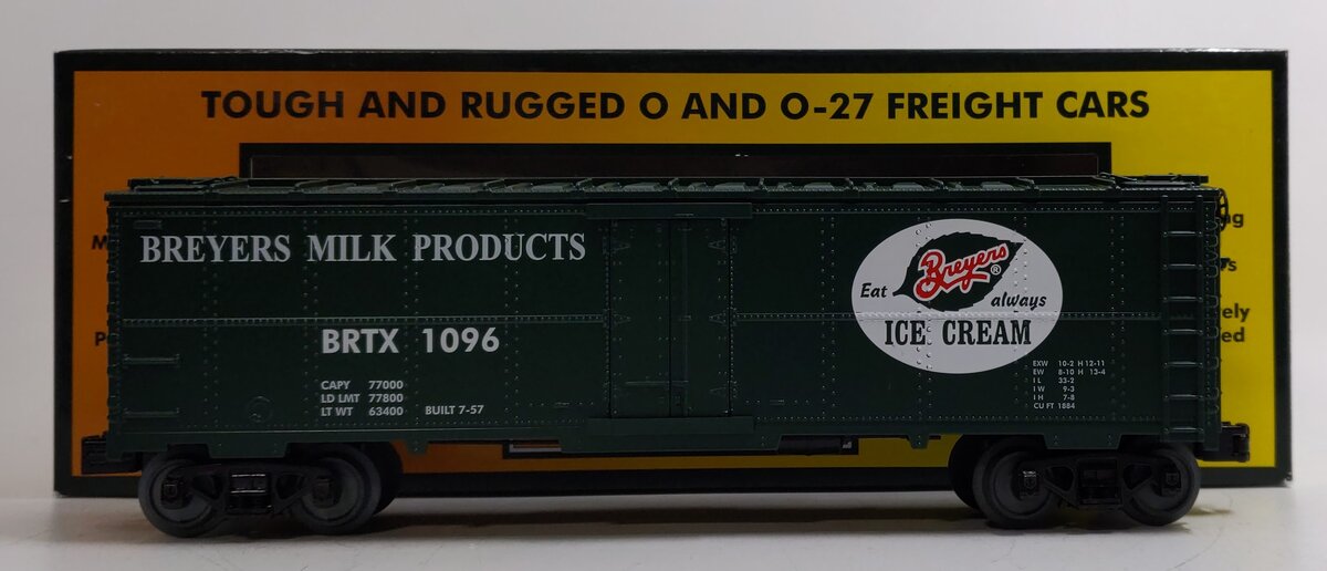 MTH 30-78190 O Breyers RailKing Modern Reefer Car #1096