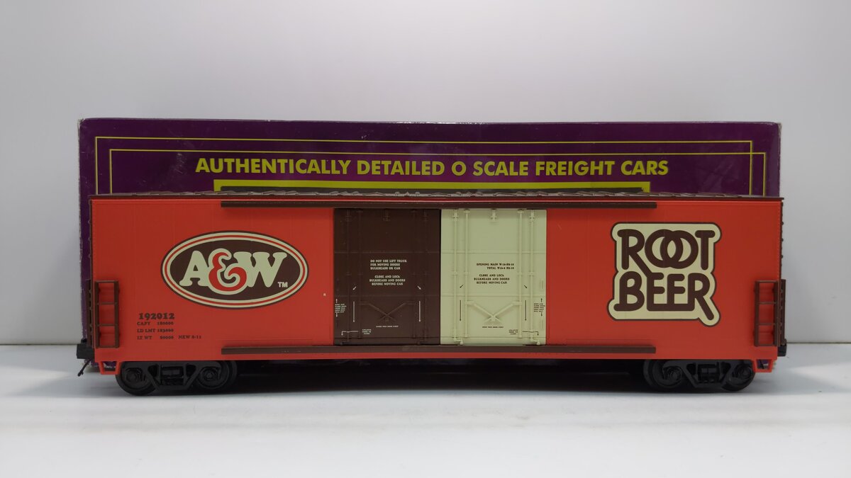 MTH 20-93512 A&W Rootbeer 50' Double Door Plugged Boxcar