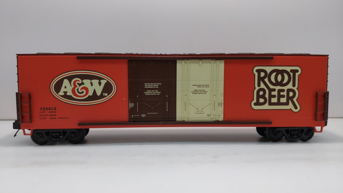 MTH 20-93512 A&W Rootbeer 50' Double Door Plugged Boxcar