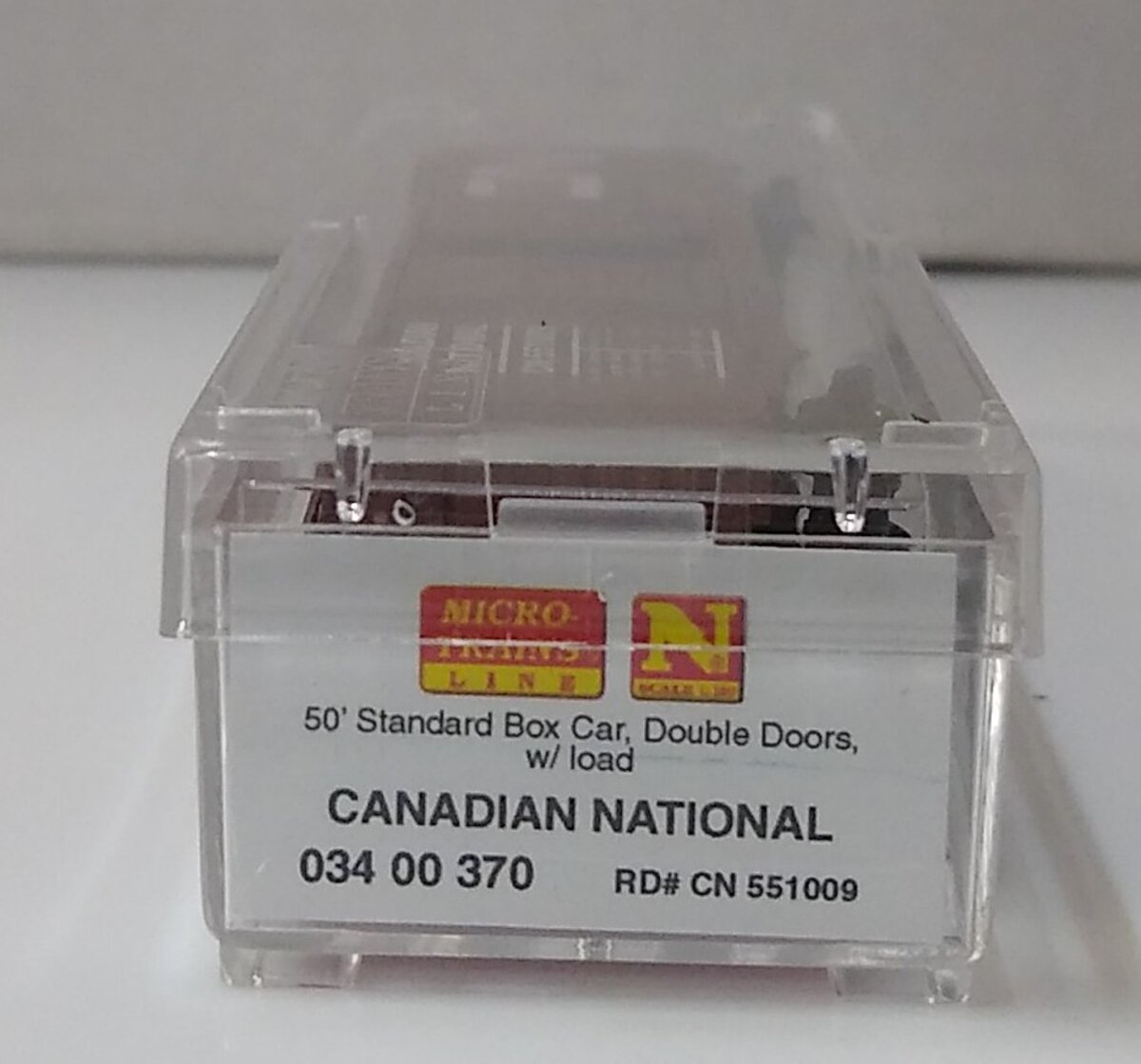 Micro-Trains 03400370 N Canadian National 50' Double Door Boxcar w/Load #551009