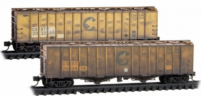 Micro-Trains 98305021 N CSX/ex-Chessie Weathered 50' Covered Hopper (Set of 2)