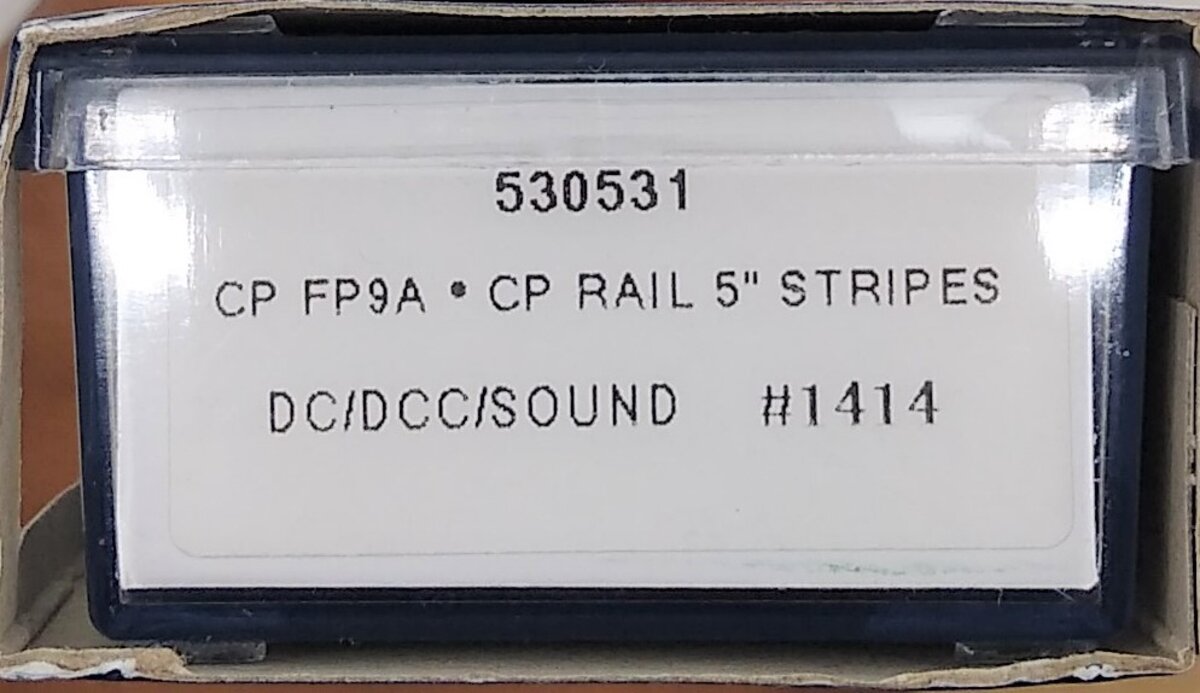 Rapido Trains 530531 N Canadian Pacific FP9A Locomotive #1414 w/ Sound