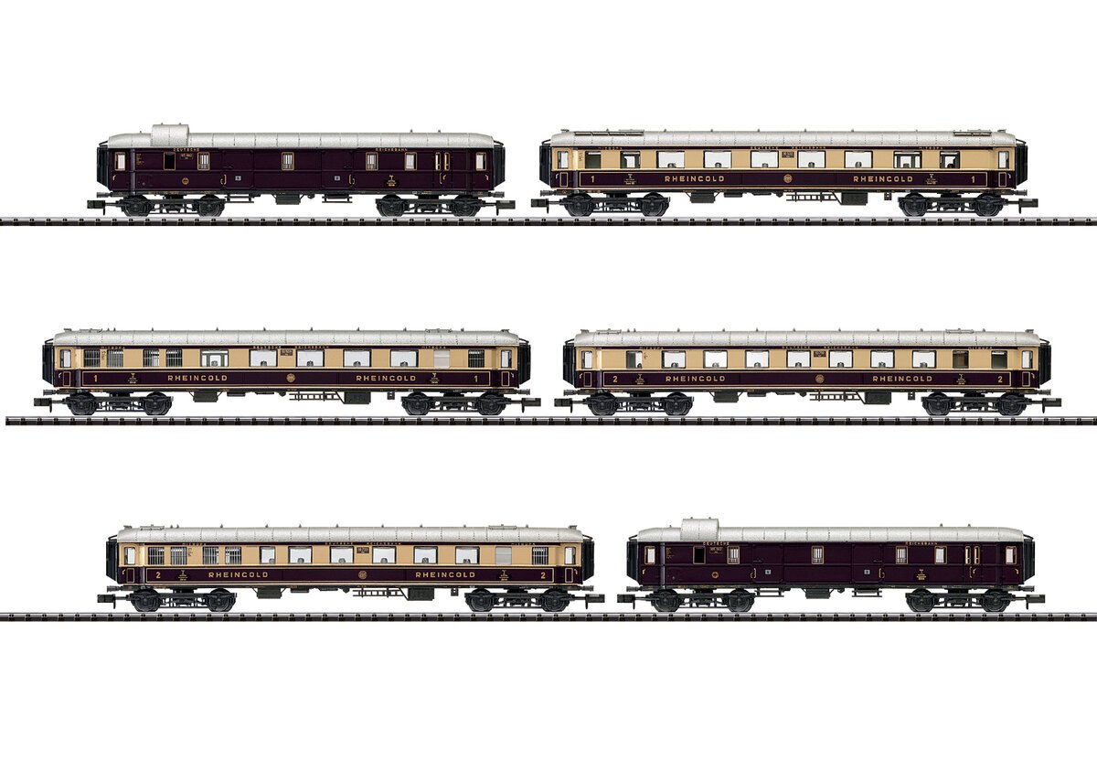 Trix 15539 N DRG "Rheingold" Express Train Passenger Car Set (Set of 6)