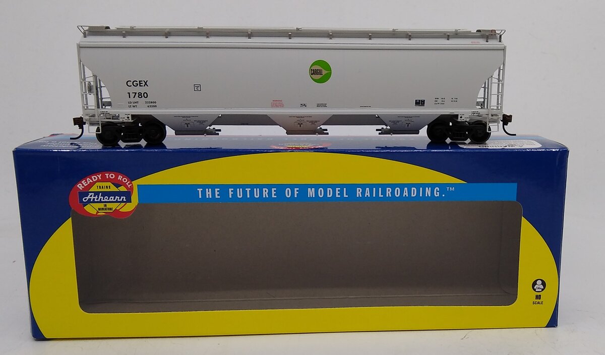 Athearn 89482 HO Cargill/CGEX Trinity 3-Bay Hopper Ready to Run #1780