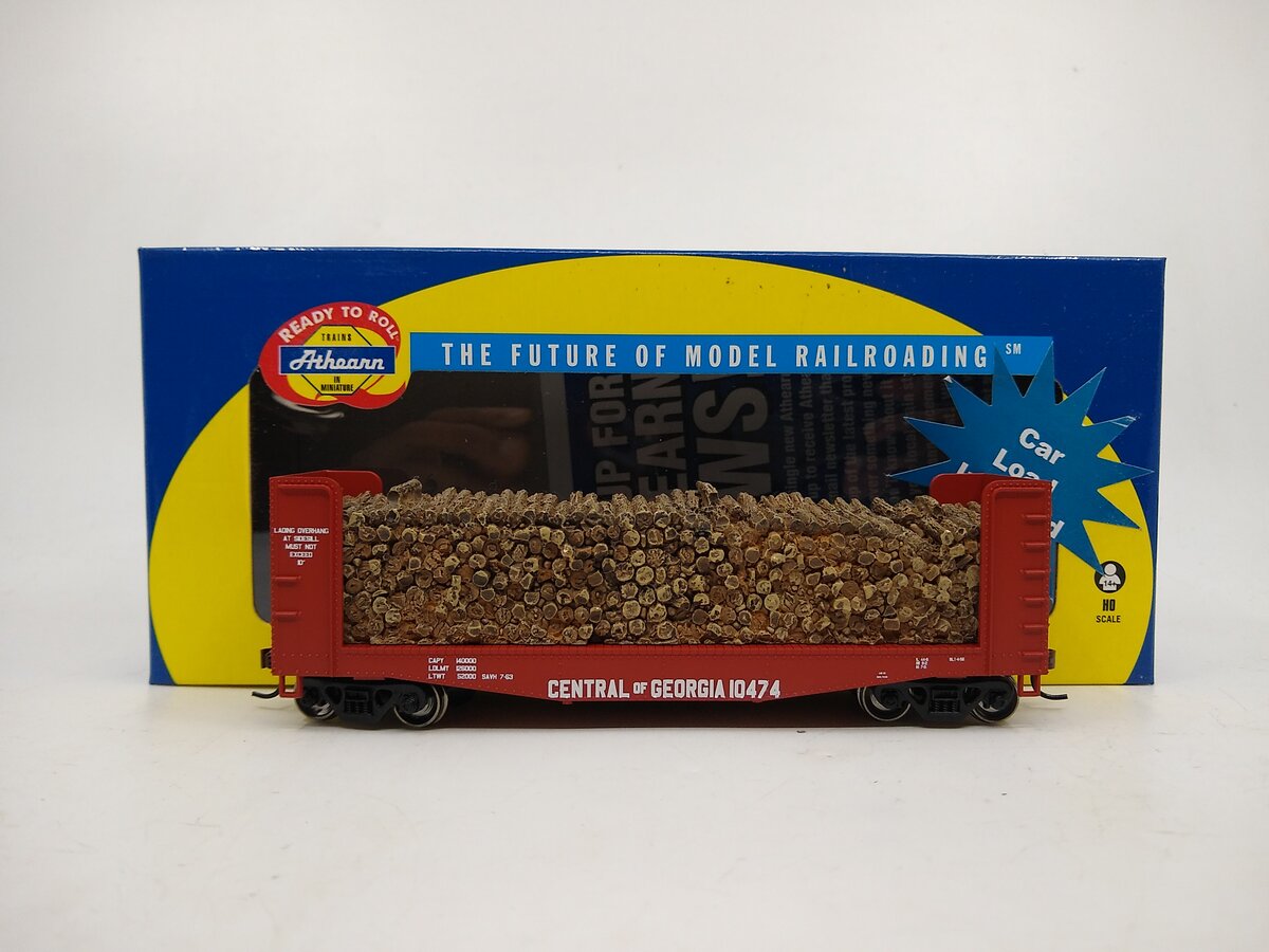 Athearn 81480 HO Central Of Georgia 40' Pulpwood Flat w/Load #10474