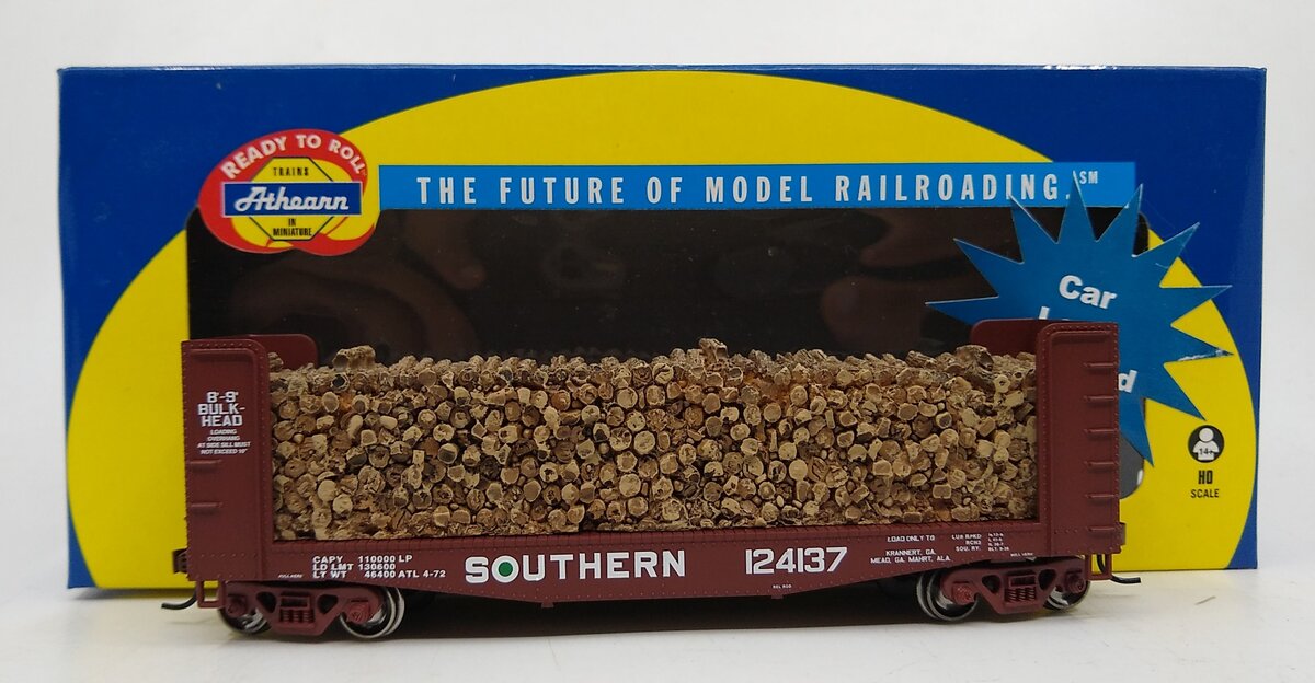 Athearn 81485 HO Southern 40' Pulpwood Flat w/Load #124137