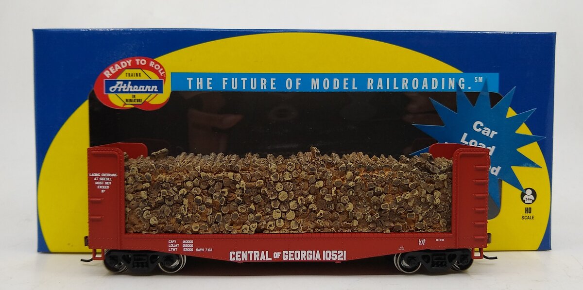 Athearn 81481 HO Central Of Georgia 40' Pulpwood Flat w/Load #10521