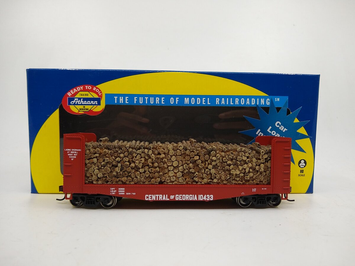Athearn 81479 HO Central Of Georgia 40' Pulpwood Flat w/Load #10433