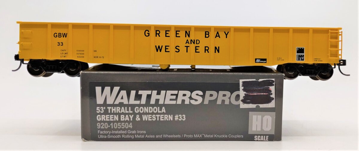 Walthers 920-105504 HO Green Bay & Western 53' Thrall Gondola - Ready to Run #33