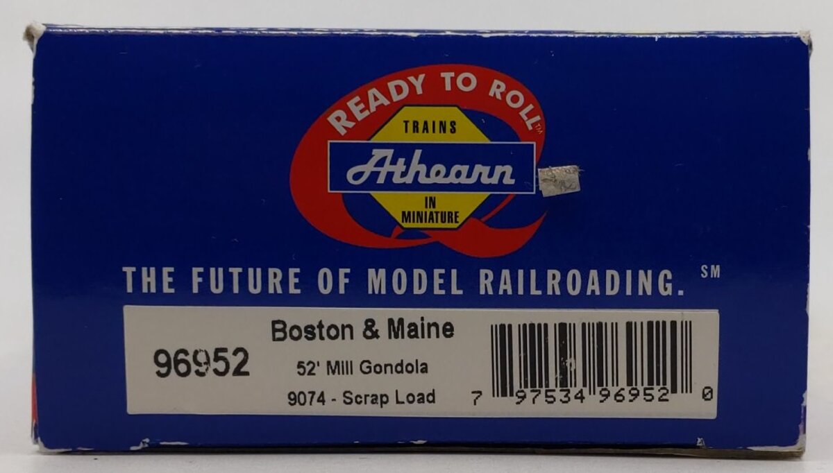 Athearn 96952 HO Scale Boston & Maine 52' Mill Gondola #9074 w/Scrap Load