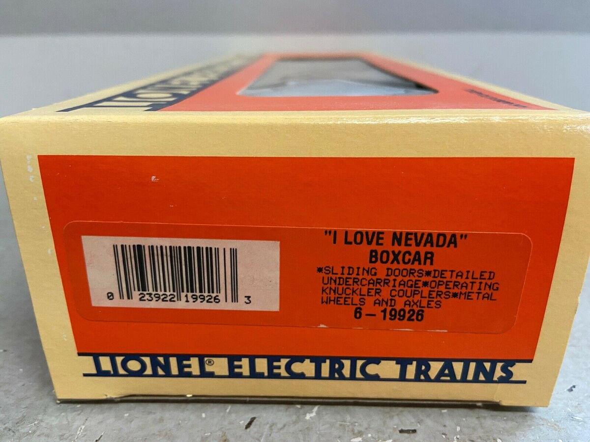 Lionel 6-19926 O Gauge I Love Nevada Boxcar