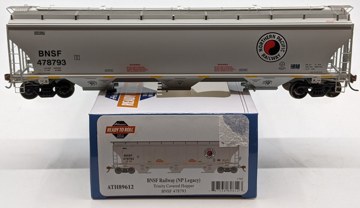 Athearn 89612 HO Scale BNSF (NP Legacy) Trinity 3-Bay Hopper Car #478793