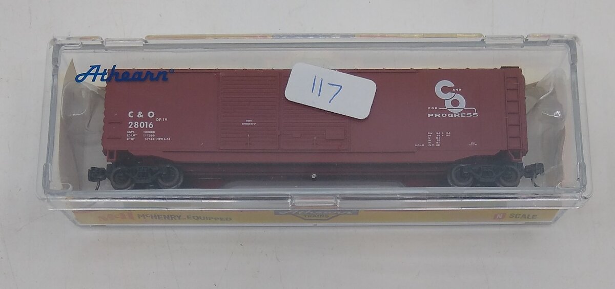 Athearn 14145 N Chesapeake and Ohio 50' PS-1 Double Door Brown Boxcar #28016