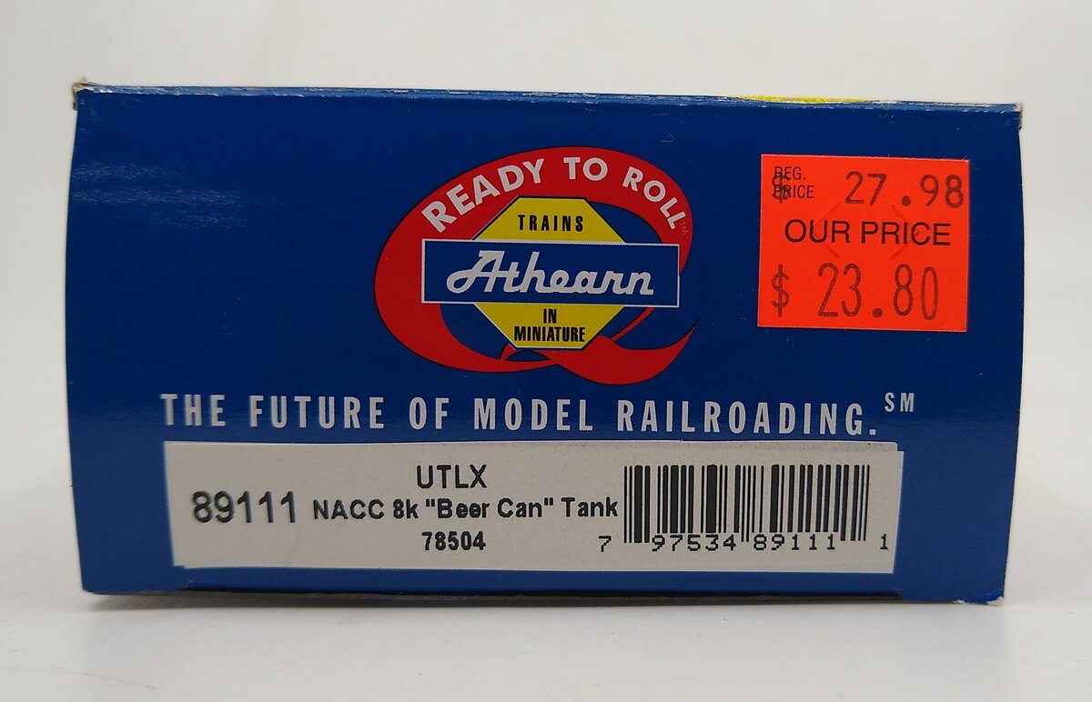 Athearn 89111 HO Scale ULTX 30' NACC 8k "Beer Can" Tank Car #78504