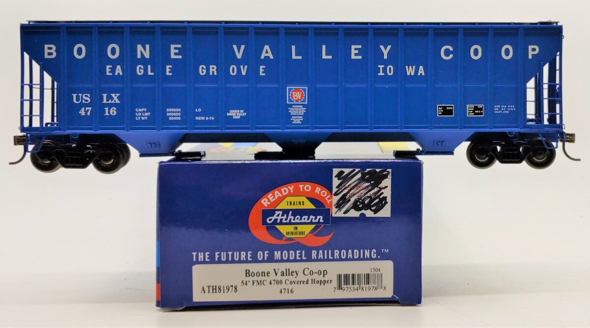 Athearn 81978 HO Boone Valley Coop FMC Covered Hopper RTR #4716