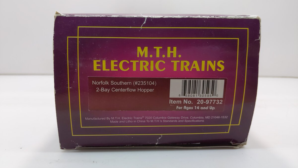 MTH 20-97732 Norfolk Southern 2-Bay Centerflow Hopper