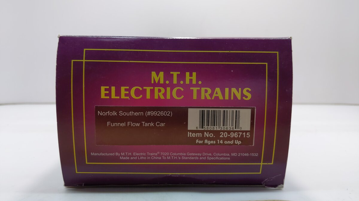 MTH 20-96715 Norfolk Southern Funnel Flow Tank Car #992602