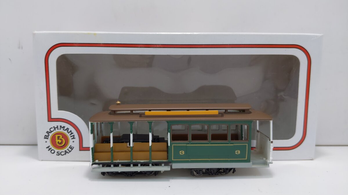 Bachmann 60531 HO Municipal Cable Car Electric Locomotive #3 (green)