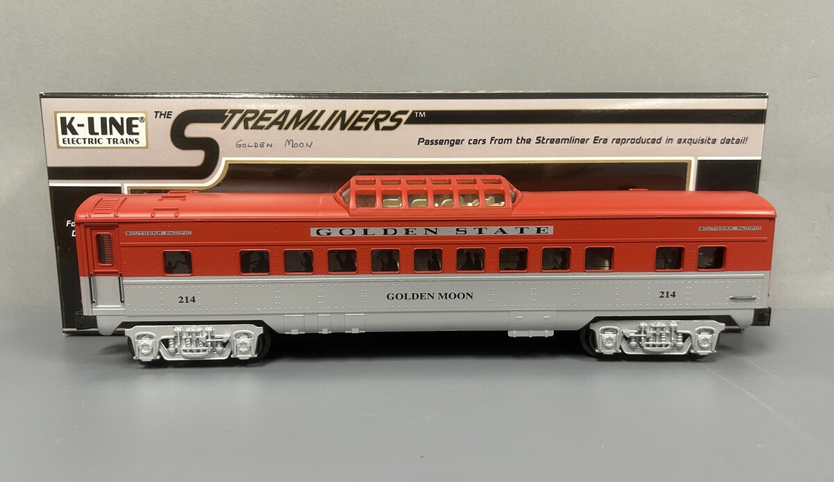 K-Line K4632-0214 O KCC Golden State "Golden Moon" 13.5" Vista Dome Car #214