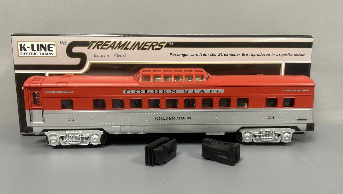 K-Line K4632-0214 O KCC Golden State "Golden Moon" 13.5" Vista Dome Car #214
