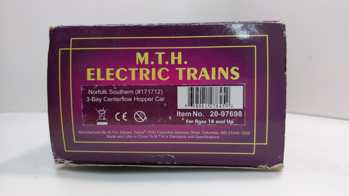 MTH 20-97698 Norfolk Southern 3-Bay Centerflow Hopper