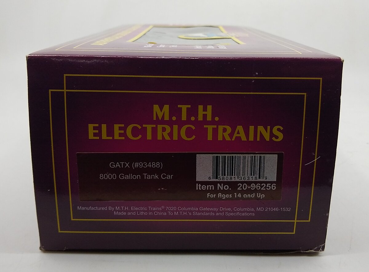 MTH 20-96256 O Gauge GATX 8,000 Gallon Tank Car #93488
