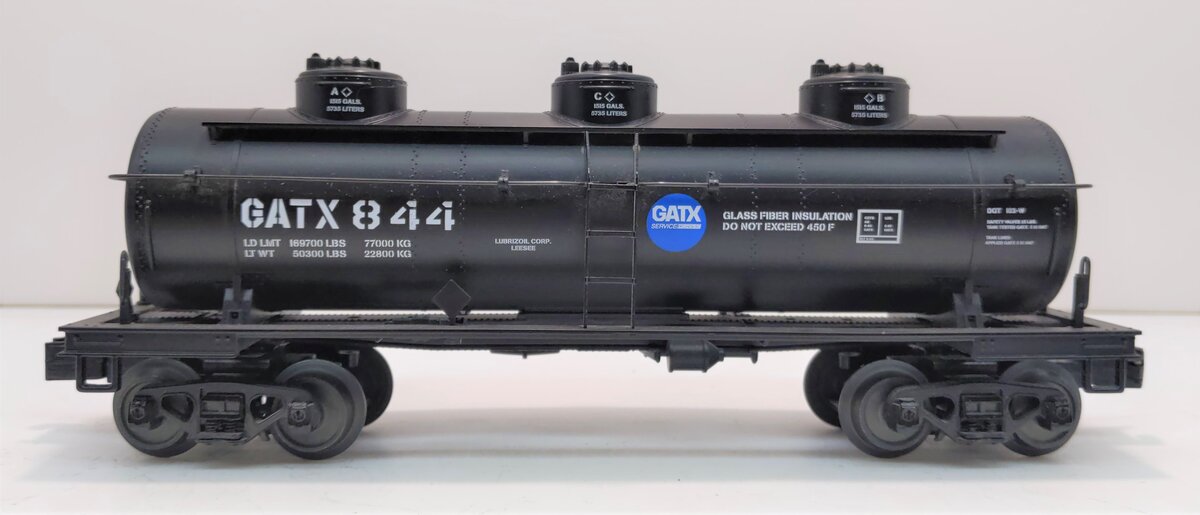 MTH 30-73457 O GATX 3-Dome Tank Car 3-Rail #844
