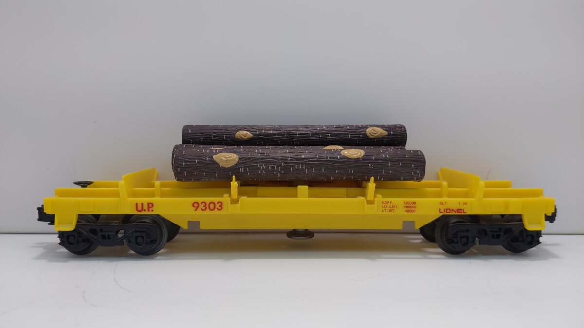Lionel 6-9303 O Gauge Union Pacific Operating Log Dump Car