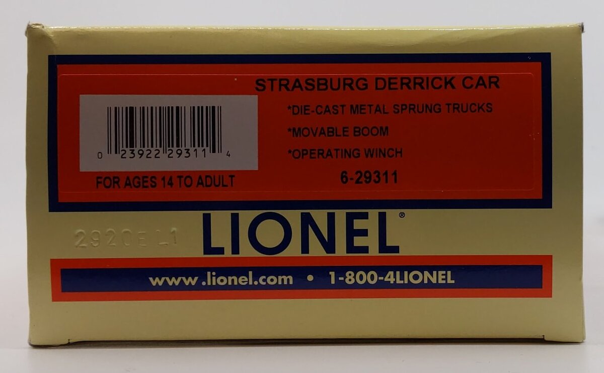 Lionel 6-29311 O Gauge Strasburg Derrick Car