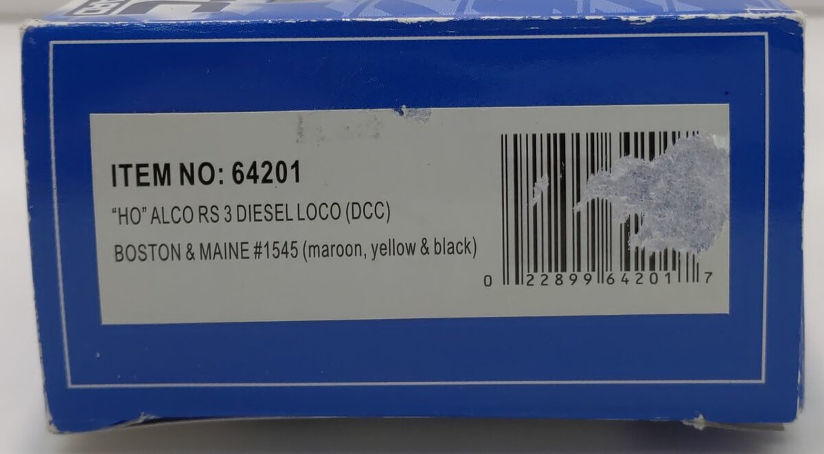 Bachmann 64201 HO Boston & Maine ALCO RS3 Diesel Locomotive with DCC #1545