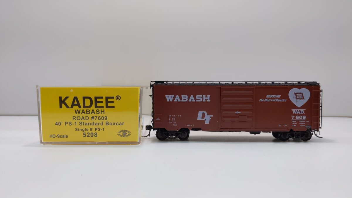 Kadee HO scale 5208 - 40' PS-1 Boxcar Single 8' Wabash Rd#7609 Kadee HO scale 5208 - 40' PS-1 Boxcar Single 8' Wabash Rd#7609