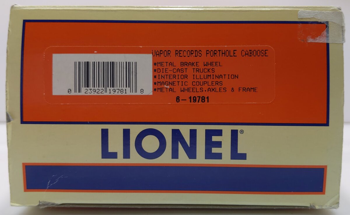 Lionel 6-19781 Vapor Records Holiday Porthole Caboose