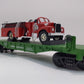 MTH 30-76212 O Gauge Christmas Flat Car with Fire Truck