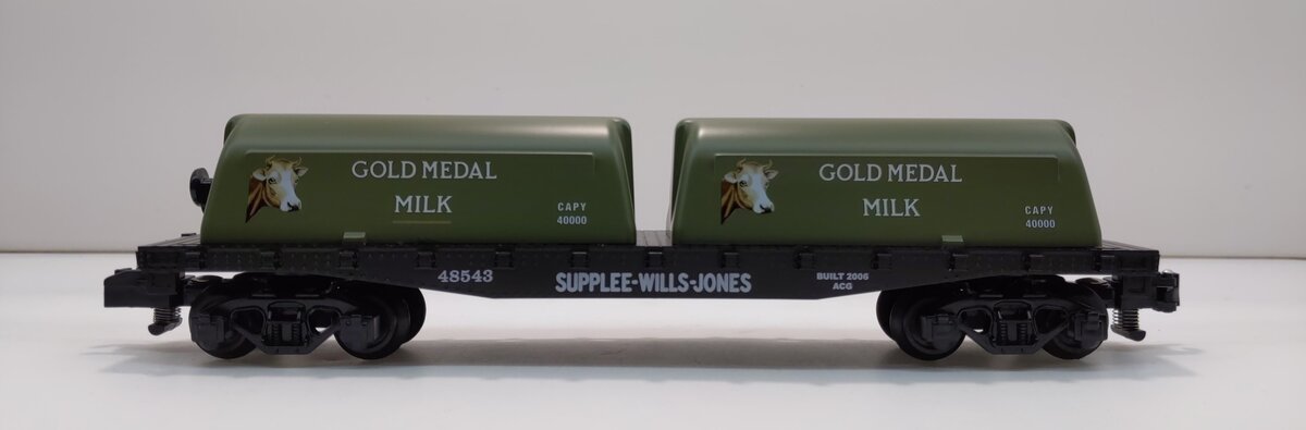 American Flyer 6-48543 S Scale Supplee Flatcar with Milk Containers