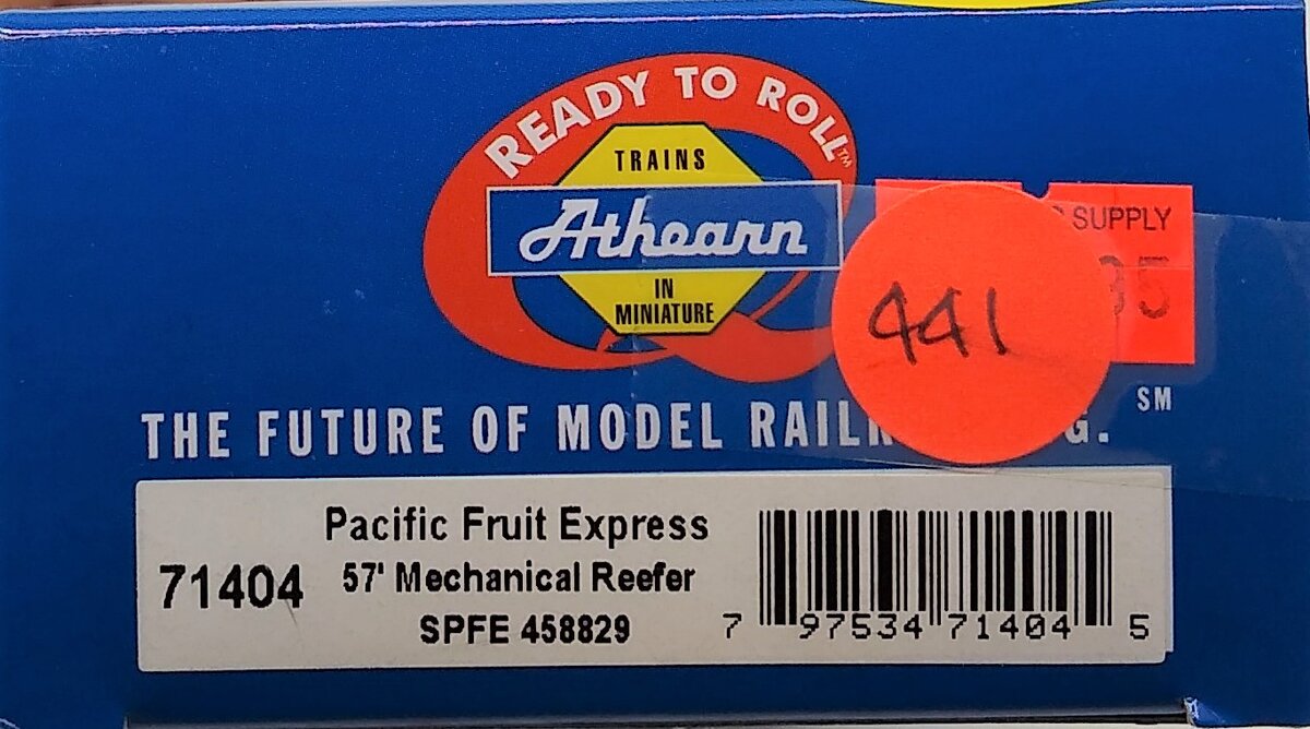 Athearn 71404 HO Southern Pacific Fruit Express 57' Mechanical Reefer #458829