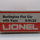 Lionel 6-9133 O Gauge Burlington Northern Flatcar #9133 with Trailers