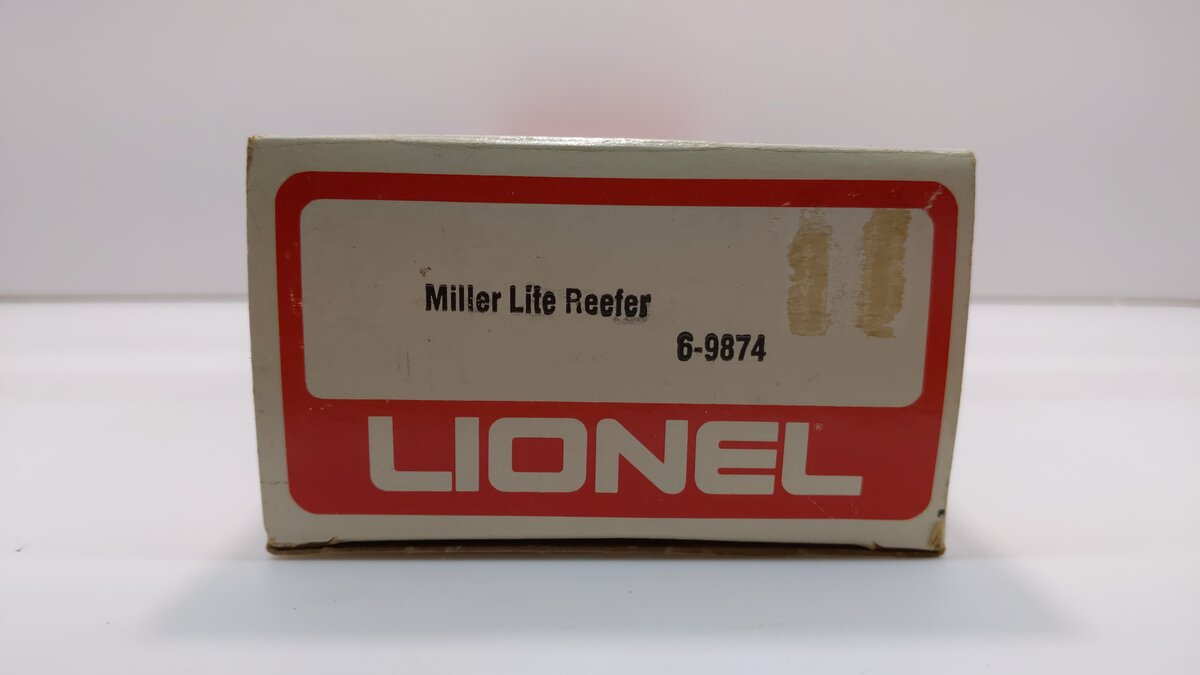 Lionel 6-9874 O Gauge Miller Lite Beer Billboard Reefer Car