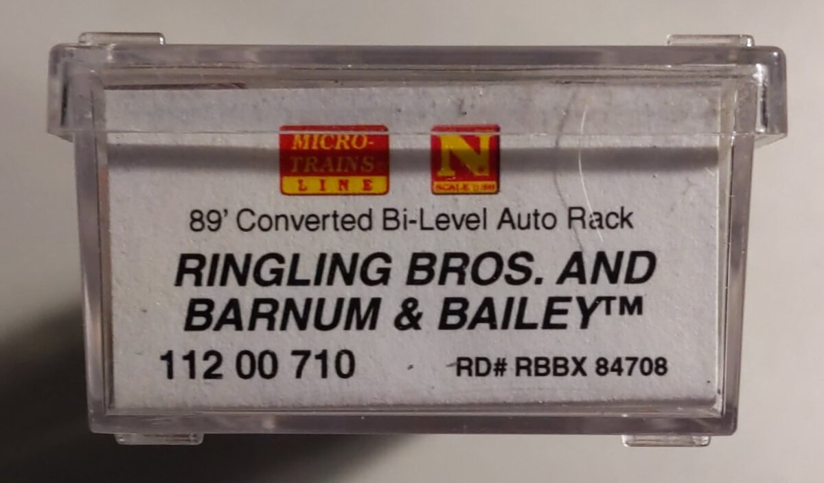 Micro-Trains 11200710 N Ringling Bros Modified Bi-Level Open Autorack #84708