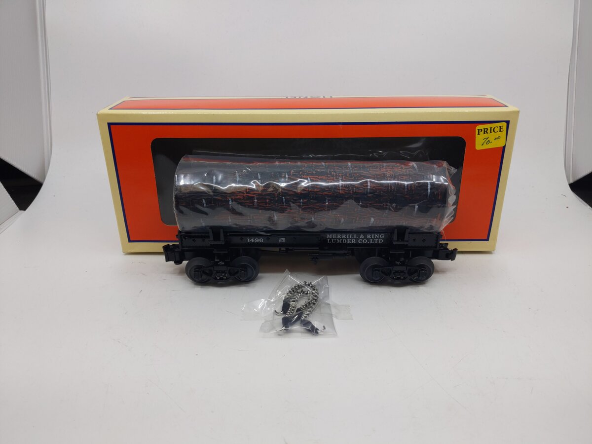 Lionel 6-27863 O Gauge Merrill & Ring Lumber Skeleton Log Car