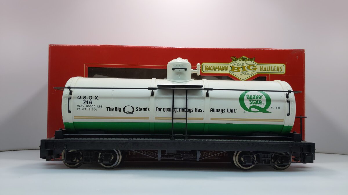 Bachmann 93436 G Scale Quaker State Single Dome Tank Car
