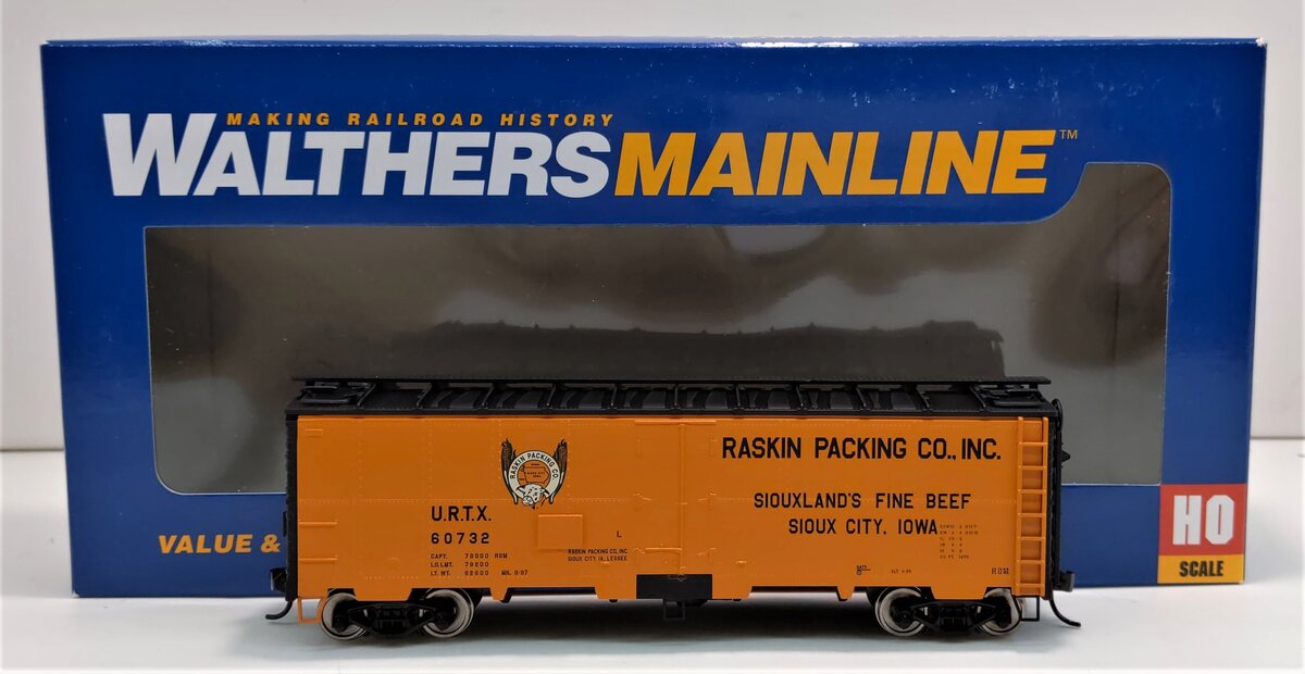 Walthers 910-3509 HO Raskin URTX 40' Steel Meat Reefer Ready To Run #60732