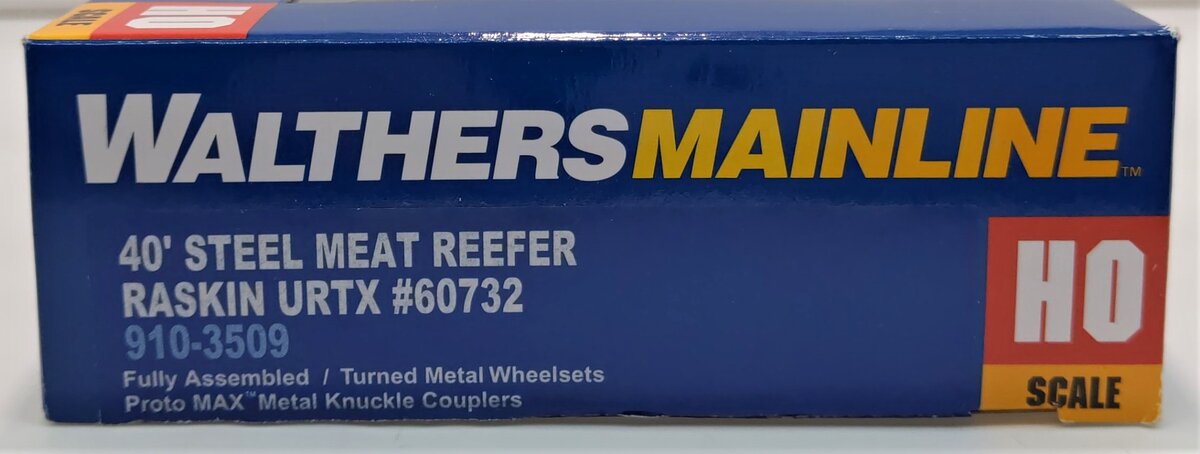 Walthers 910-3509 HO Raskin URTX 40' Steel Meat Reefer Ready To Run #60732