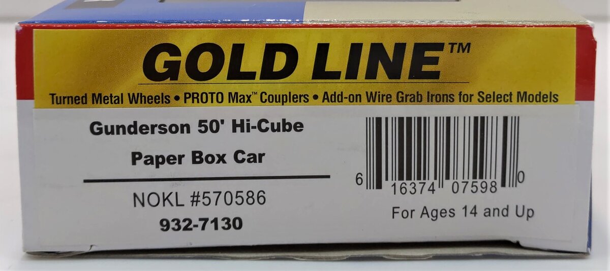 Walthers 932-7130 HO NOKL Gunderson 50' Hi-Cube Paper Boxcar #570586